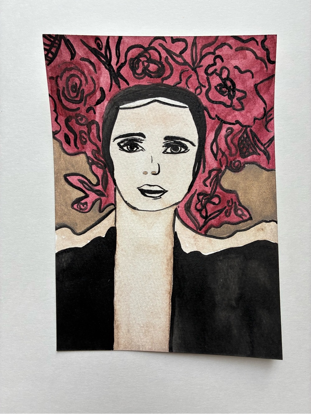 Watercolor Woman Small Original Painting